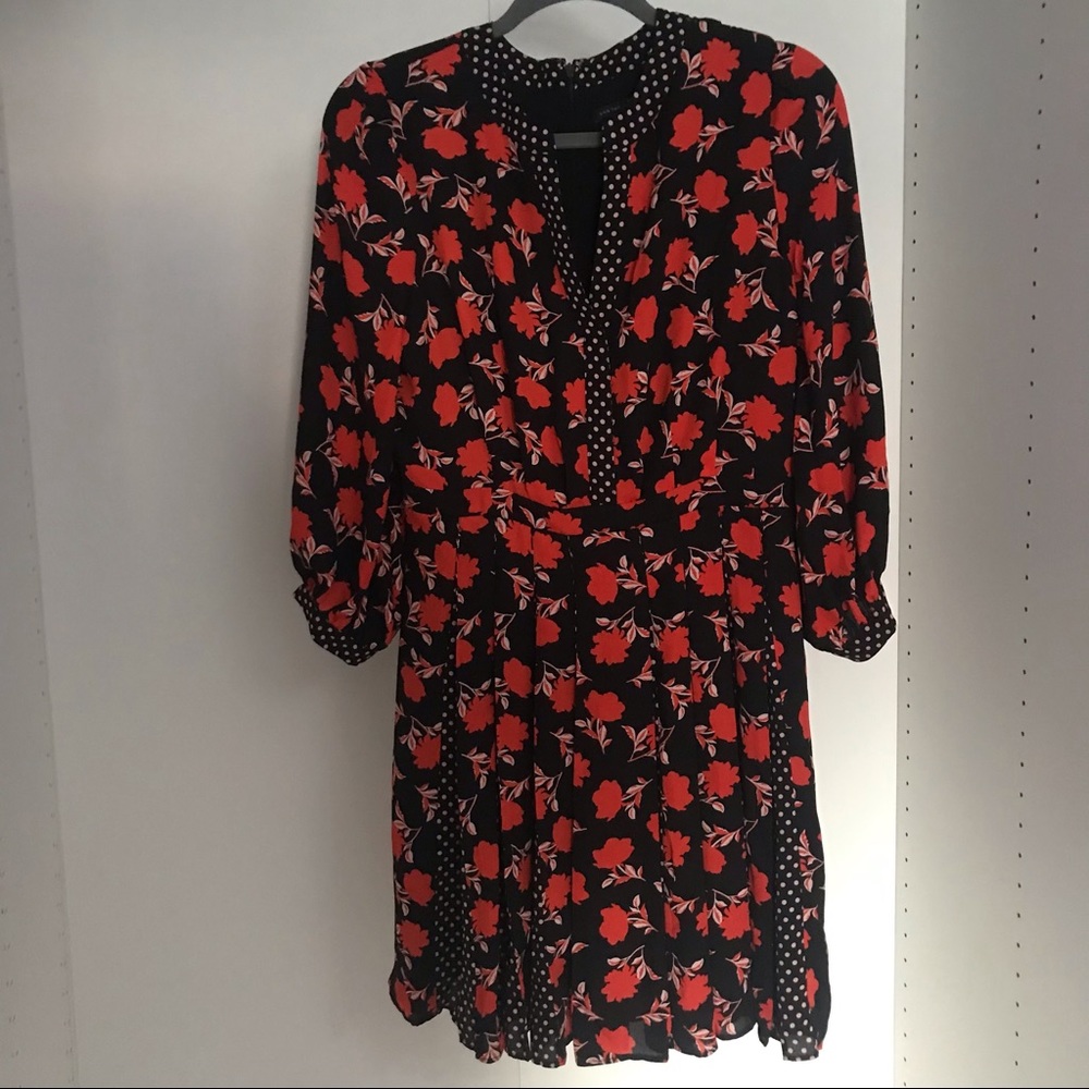 Ann Taylor floral dot flare dress